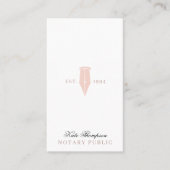 Carte De Visite Elegant Classy Notary Signing Agent QR Code Pink (Devant)