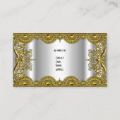 Carte De Visite Elégant Classy Ornate Silver Gold profil dentelle (Dos)