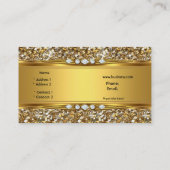 Carte De Visite Elégant Classy Parties scintillant Or Diamond Look (Dos)