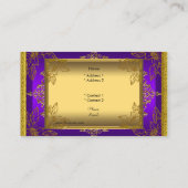 Carte De Visite Élégant Classy Purple Gold Elite (Dos)