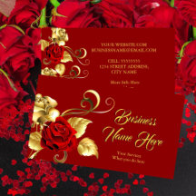 Élégant Classy Rouge foncé Rose Or feuille Floral