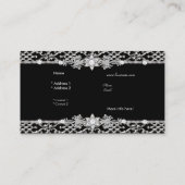 Carte De Visite Élégant Classy Silver Black Diamond 2 (Dos)
