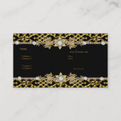 Carte De Visite Élégant Classy Silver Black Diamond 3 (Dos)