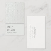 Carte De Visite Elégant Classy Simple Ivory Blanc Cuir Texture (Devant / Derrière)