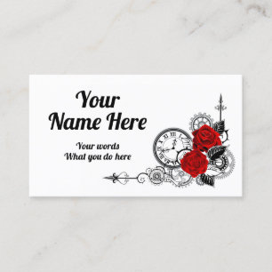 Carte De Visite Elégant Classy Steampunk Red Roses