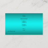 Carte De Visite Elégant Classy Turquoise Blue Paisley Floral Damas (Dos)