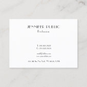 Carte De Visite Elégant Clean Design Modèle professionnel luxe (Dos)
