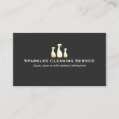 Carte De Visite Elegant Cleaning Service Business Gold and Black (Devant)