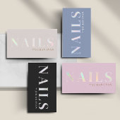 Carte De Visite Élégant clou Opal Holographique Beige