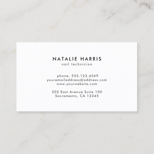 Carte De Visite Élégant Clouet rose Clou Technicien Chic (Dos)