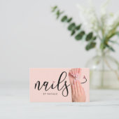 Carte De Visite Élégant Clouet rose Clou Technicien Chic (Debout devant)