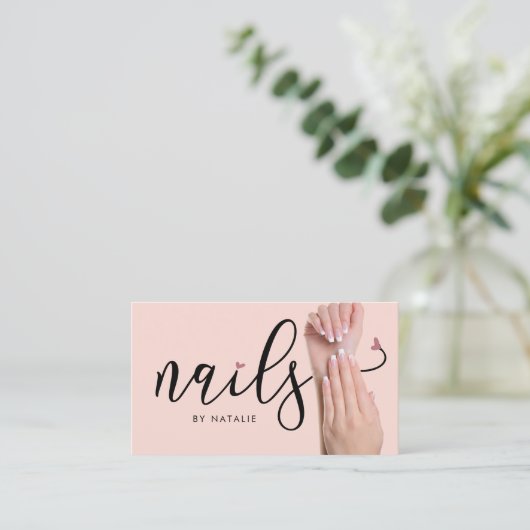 Carte De Visite Élégant Clouet rose Clou Technicien Chic (Debout devant)