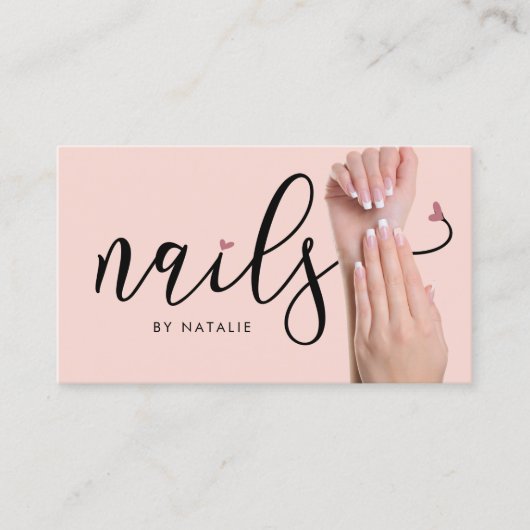 Carte De Visite Élégant Clouet rose Clou Technicien Chic (Devant)