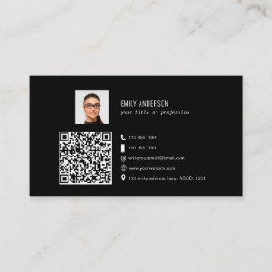 Carte De Visite Élégant code QR d'entreprise photo logo de médi