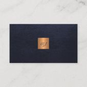 Carte De Visite Élégant code QR moderne monogrammé or marine (Devant)