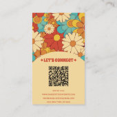 Carte De Visite Elégant code QR rétro Super Floral tendance Boho (Dos)