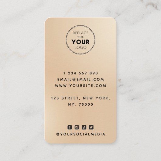 Carte De Visite Elégant Coiffeur Afro Curly Coiffeur salon de beau (Dos)