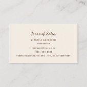 Carte De Visite Elégant Coiffeur Damas Ciseaux Rose Vintage (Dos)