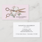 Carte De Visite Élégant coiffeur de fleurs Vintages (Devant / Derrière)