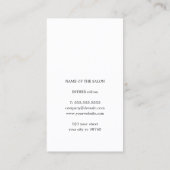 Carte De Visite Elégant coiffeur noir blanc Faux argent (Dos)