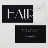 Carte De Visite Elégant coiffeur noir & blanc Premium (Devant / Derrière)