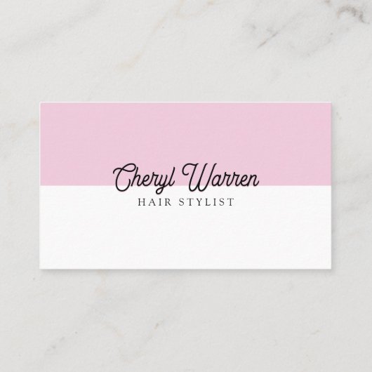 Carte De Visite Élégant coiffeur Script rose minimal QR Code (Dos)