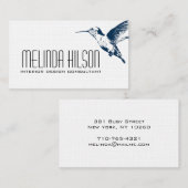 Carte de visite élégant - colibri (Devant / Derrière)