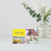 Carte De Visite Élégant collage mariage jaune (Debout devant)