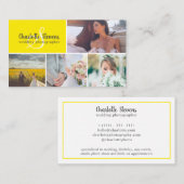 Carte De Visite Élégant collage mariage jaune (Devant / Derrière)