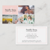 Carte De Visite Élégant collage mariage rose vif (Devant / Derrière)