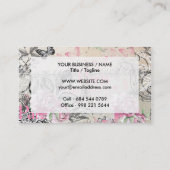 Carte De Visite Elégant collage rose noir floral Tour Eiffel (Dos)