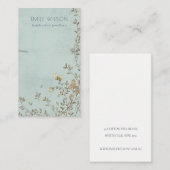 Carte De Visite Élégant collier d'aqua floral Dusky (Devant / Derrière)