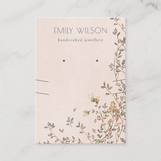 Carte De Visite Élégant collier rose floral Dusky Écran (Devant)