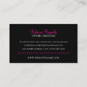 Carte De Visite Elégant concepteur de mode (Dos)