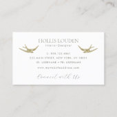 Carte De Visite Elégant concepteur d'intérieur professionnel Swall (Dos)