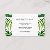 Carte De Visite Elégant concepteur d'intérieur Tropical (Dos)