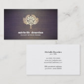 Carte De Visite Elégant concepteur intérieur Faux Gold Leaf Tree B (Devant / Derrière)