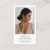 Carte De Visite Elégant concepteur moderne de bijoux photo (Devant)