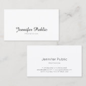 Carte De Visite Élégant Conception Calligraphiée Sleek Professionn (Devant / Derrière)