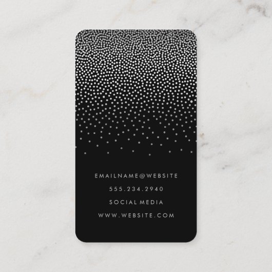 Carte De Visite Elégant Confetti (Dos)