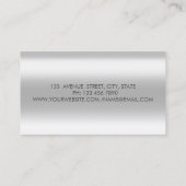 Carte De Visite Elégant Confetti Argent, Brush Stroke, Macarons (Dos)