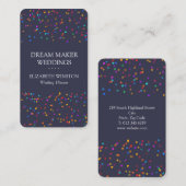 Carte De Visite Élégant Confetti Chic Coloré (Devant / Derrière)