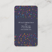 Carte De Visite Élégant Confetti Chic Coloré (Dos)