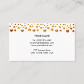 Carte De Visite Elégant Confetti d'or sur blanc (Dos)