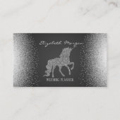 Carte De Visite Elégant Confetti Grey, SilverGlitter Unicorn (Devant)