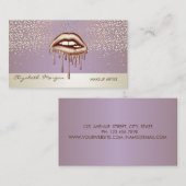 Carte De Visite Élégant, Confetti, Lèvres à gouttes métalliques (Devant / Derrière)