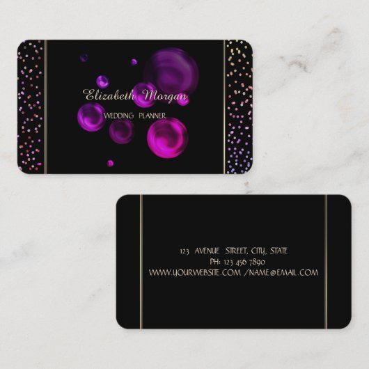 Carte De Visite Elégant Confetti Moderne Simple Et Design, Pots (Devant / Derrière)