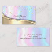 Carte De Visite Elégant Confetti Or, Holographique (Devant / Derrière)