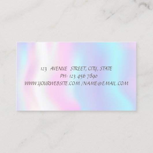 Carte De Visite Elégant Confetti Or, Lotus, Holographique (Dos)