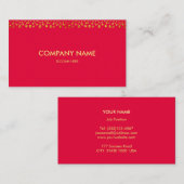 Carte De Visite Elégant Confetti Or sur Fuchsia (Devant / Derrière)